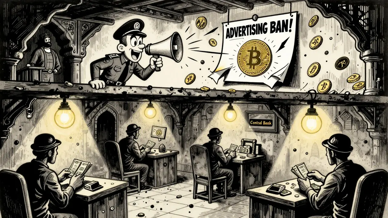 Underground crypto trades in a mosque basement as authorities ban advertising and push a state digital currency.