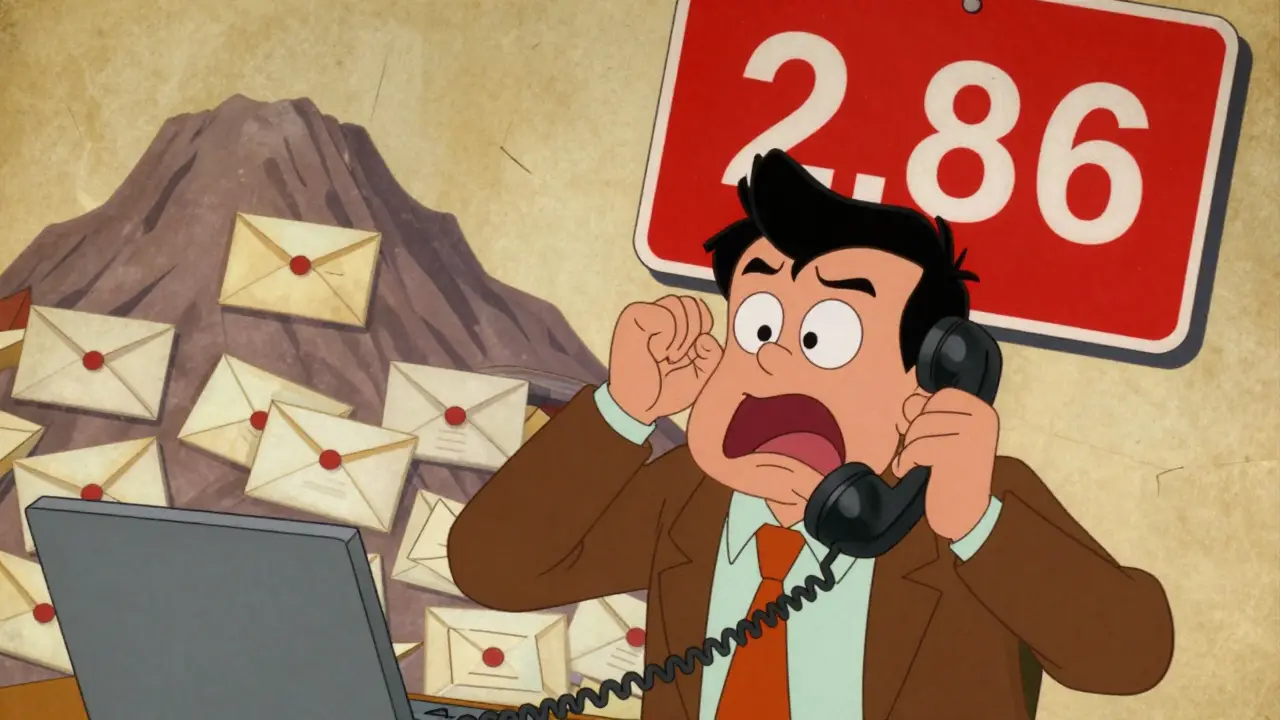 Vintage cartoon of a frustrated trader with a broken phone and a low rating sign.