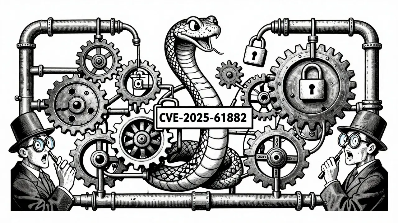 Illustration of a cyber threat bypassing locks in enterprise software