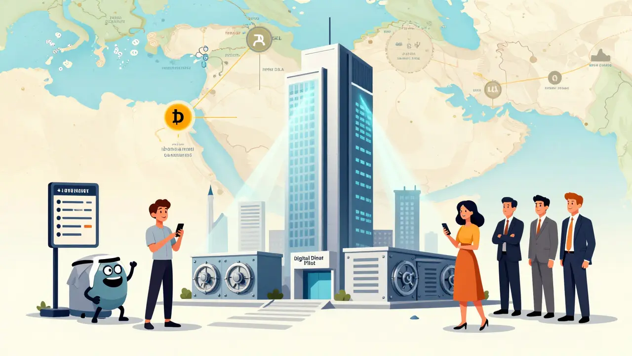 Illustration of Jordan's regulated crypto future and digital dinar