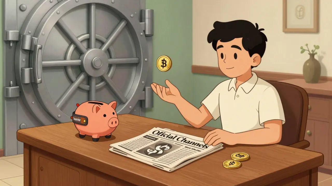 Investor safely preparing with a burner wallet and official news