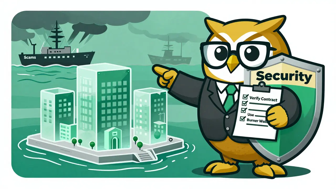Wise owl character promoting crypto security best practices
