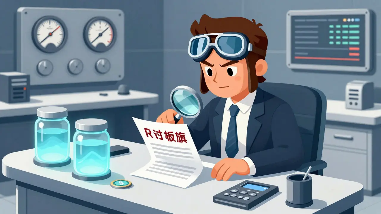 Cartoon character checking liquidity pools and security flags