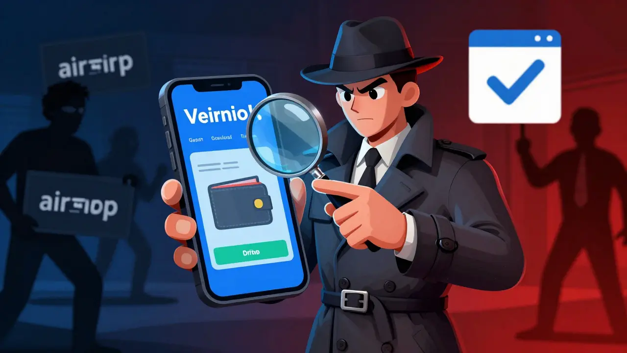 Detective checking wallet security against crypto scams