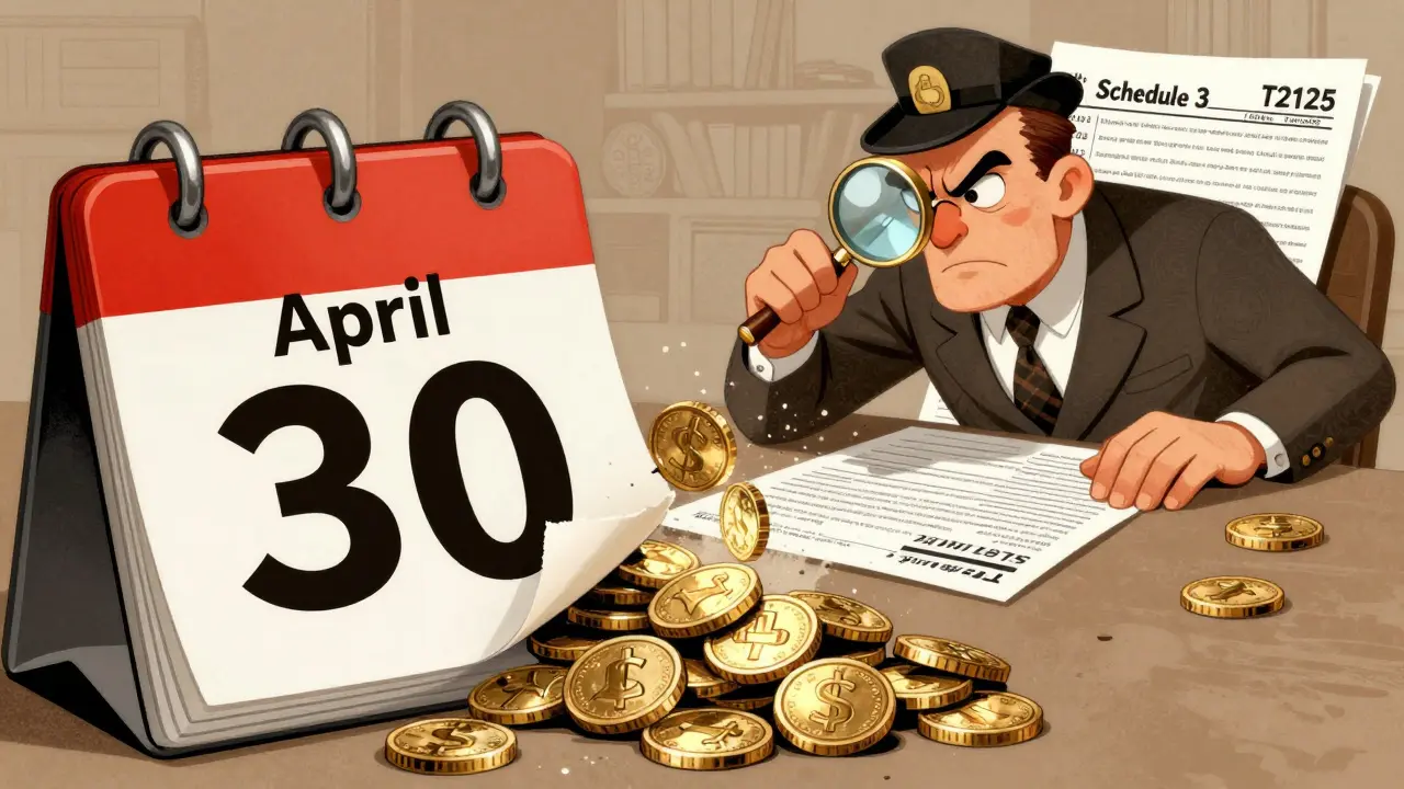 Illustration of April 30 tax deadline and penalties