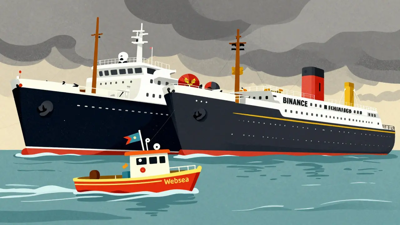 Small boat vs large ships illustrating market risk