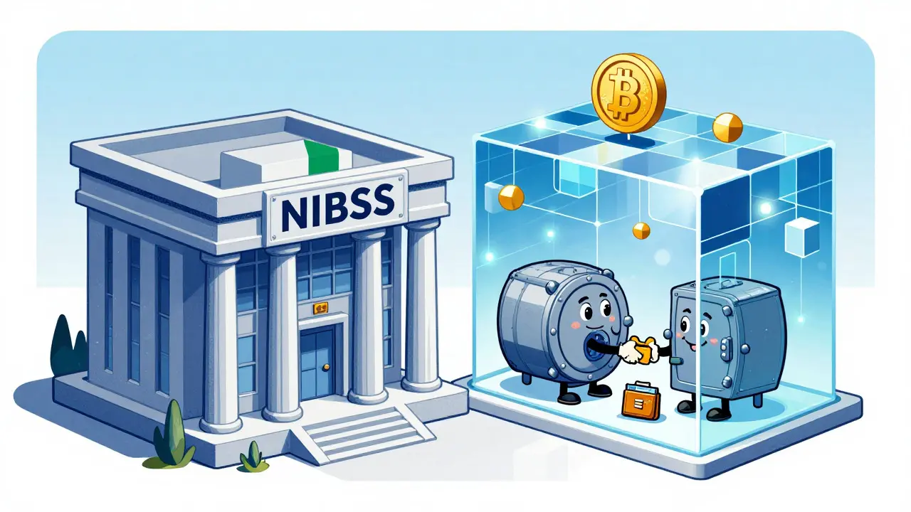 Bank building merging with blockchain structure for stable finance