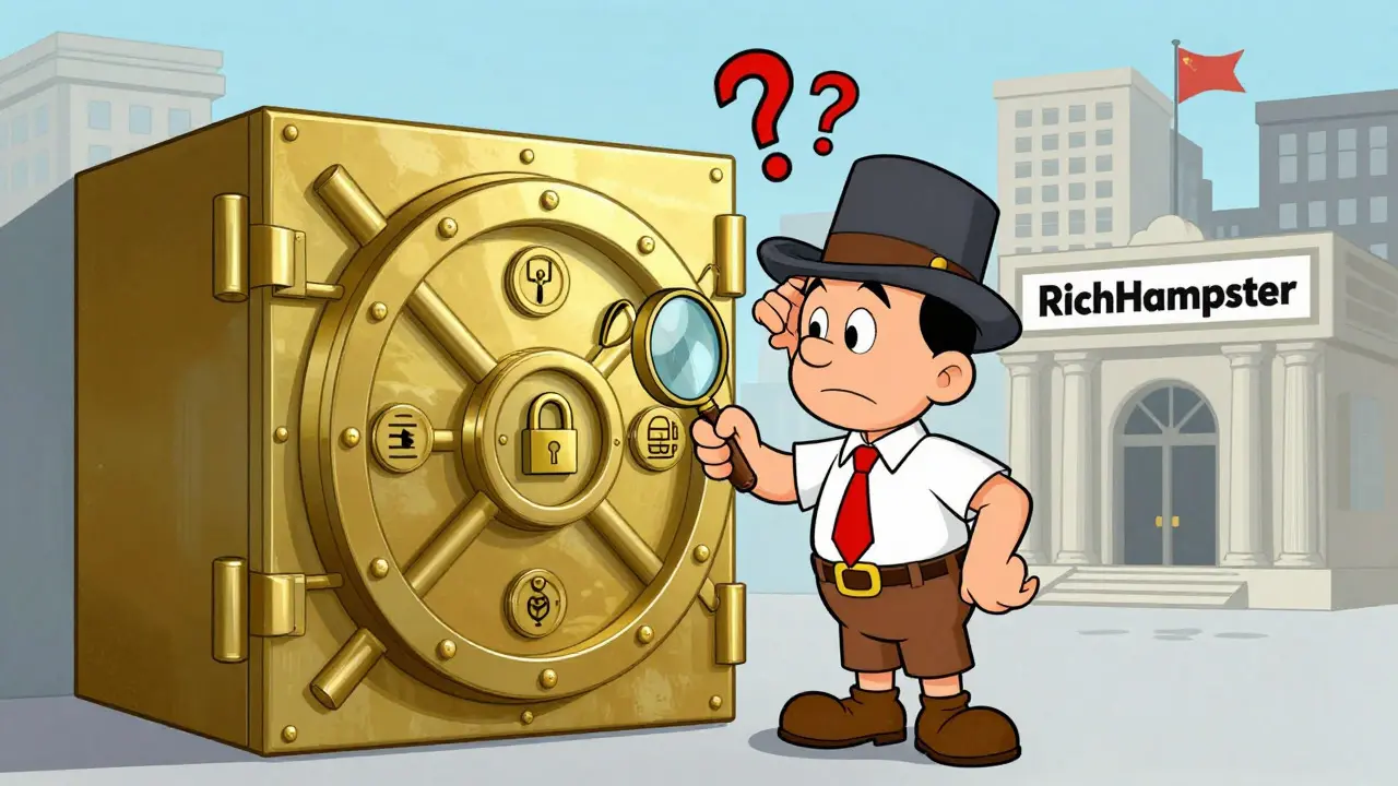 Detective finds no regulatory licenses on RichHamster's vault.