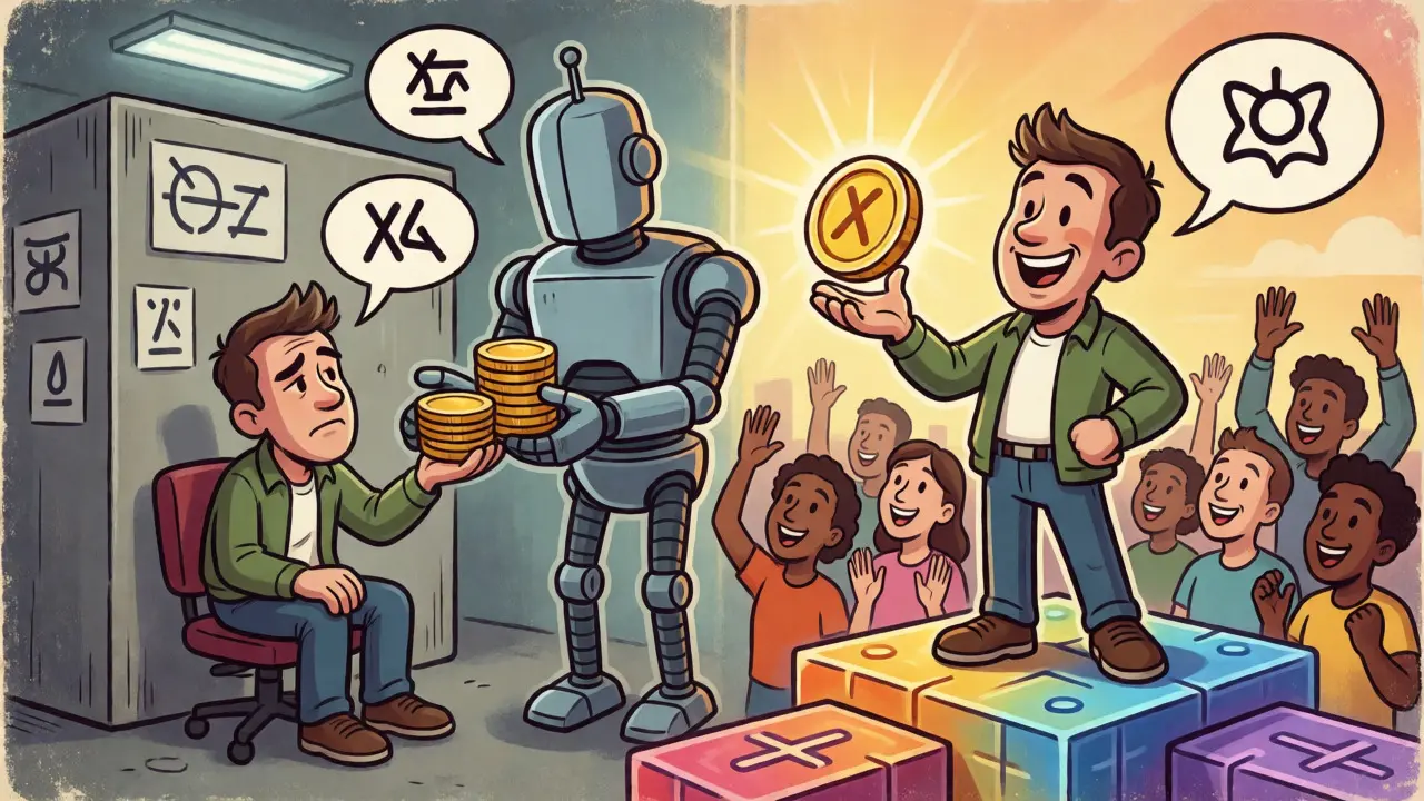 Contrast between corporate platform fees and creator token ownership