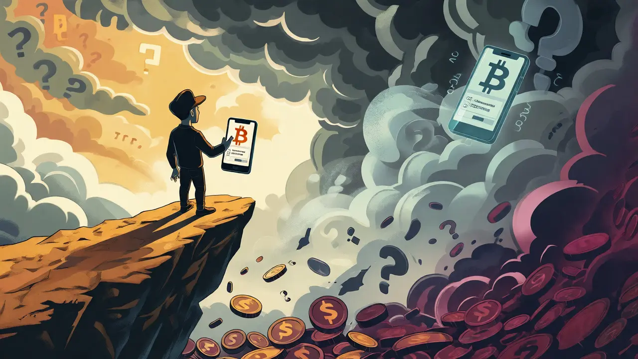User watching funds vanish into a digital abyss